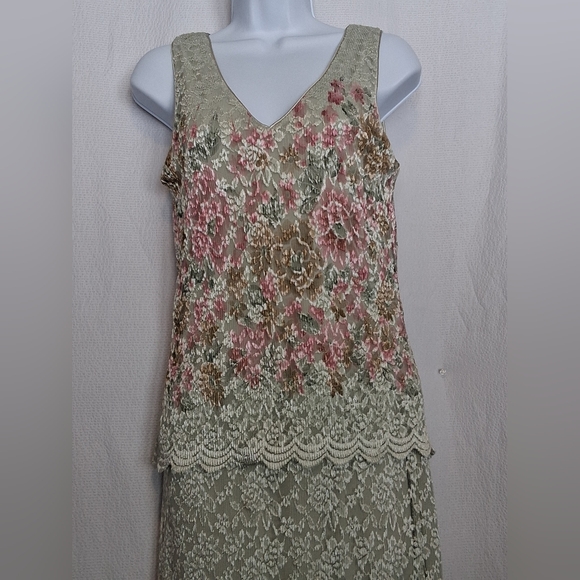 Vintage Easter Full Lace Detailed Elegant Floral Wedding Scalloped  Dress Small - Picture 3 of 12